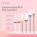 BQAN Nail Drill Bits Set - 6Pcs Ceramic Bits 3/32” for Prep. Cuticle Removal, Acrylic & Gel Polish - Professional Nail Tech Manicure Tools Home & Salon Use