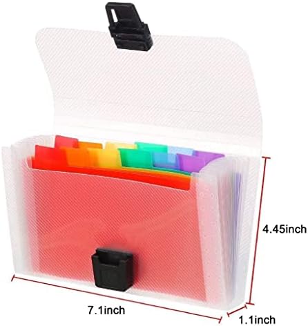 2 pcs Mini Document File, 13 Pockets Small Accordion File Organizer Plastic Expanding Ticket Folders Colored 24 Labels Index Case(7.1 x 4.45 x 1.1 inch)