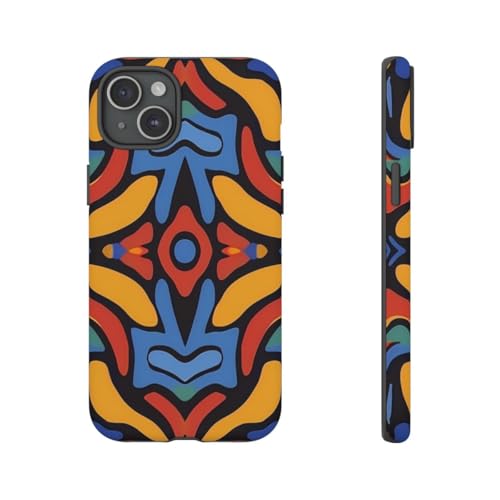 Coque iPhone 15 Plus jaune motif abstrait coloré pour votre quotidien