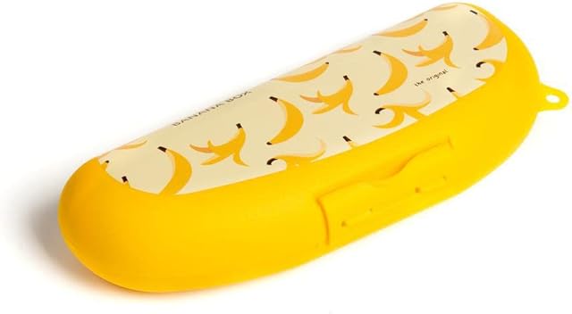Harfield Tableware Amuse Banana Case Box Holder Carrier Protector BPA Free Travel Outdoor Lunch, Yellow,ABANA