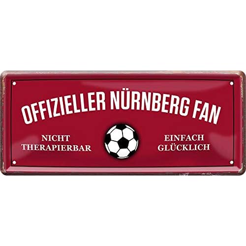 schilderkreis24 - Blechschilder OFFIZIELLER NÜRNBERG Fan Metallschild für Fußball Begeisterte Deko Artikel Schild Geschenkidee 28x12 cm