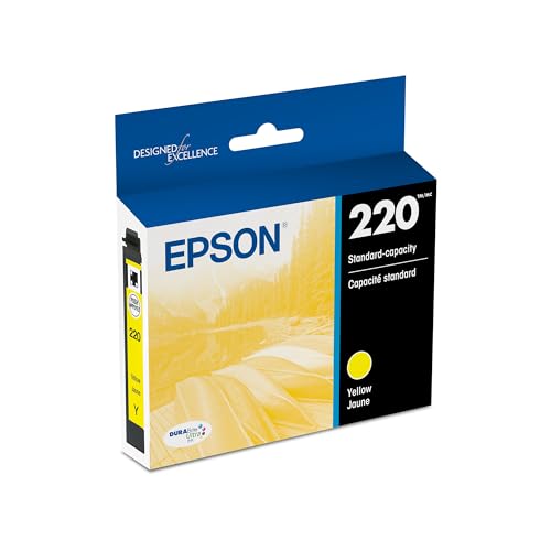 EPSON 220 DURABrite Ultra Ink Standard Capacity Yellow Cartridge (T220420-S) Works with WorkForce WF-2630, WF-2650, WF-2660, WF-2750, WF-2760, Expression XP-320, XP-420, XP-424