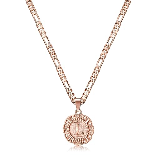 KissYan Initial Necklace Rose Gold Plated
