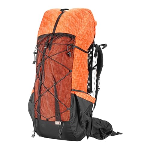 harayaa Hiking Backpack Rucksack Multipurpose Large Capacity Outdoor Daypack Rock Climbing Backpack for Camping Survival Traveling, Orange