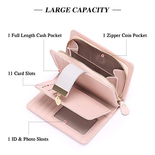 BAIGIO Wristlet Wallets for Women Leather Wallets Bifold Wallet RFID Clutch Wallet for Women Card Holder Small Purse Lady4