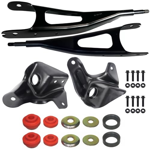 D-ETEGNIK Front Radius Control Arm Set with Brackets & Bushings – Driver & Passenger Side – Fits for 1987–1996 Ford F-150 Bronco 4WD – Suspension Replacement Kit