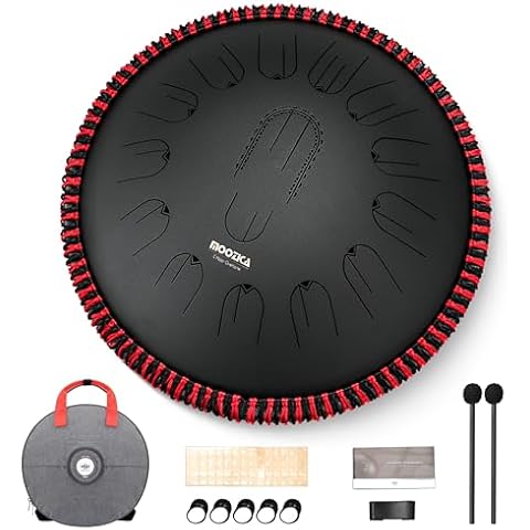 MOOZICA 15 Inch Steel Handpan Tongue Drum - 15 Notes in C Major 432hz Tongue Drum with Octave Overtone Design - Professional Percussion Tongue Drum Instrument with Carrying Bag Cover