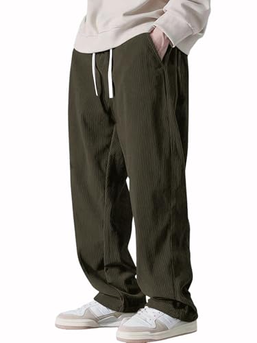 Image of Pinkmint Men's Poly Lycra Ribbed Relaxed Fit Stretchable & Comfortable Trouser | Flexible Elastic Waist with Drawstring Lower for Man | Men Tack Pant Casual Wear | Gym Joggers | Lounge