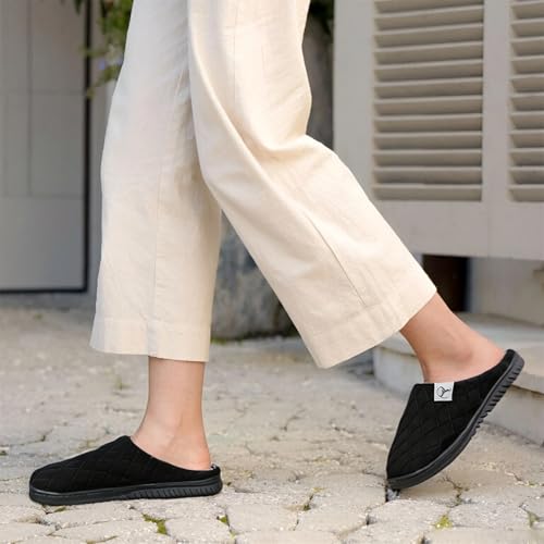 Mens Memory Foam Slippers Knitted Lining Non-Slip Indoor Outdoor Slippers2