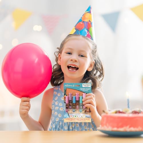 Disney Moana 7 Piece Plant Based Lip Gloss, Girls Party Favors, First Makeup Set for Girl, Perfect for Parties, Sleepovers, and Birthday Gifts, Ages 3+, by Townley Girl