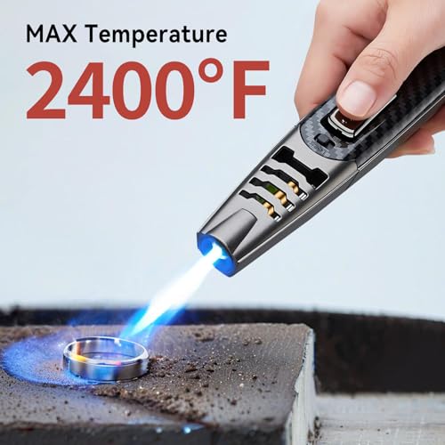 Encendedor soplete de butano con llama ajustable y bloqueo de seguridad miniatura 2