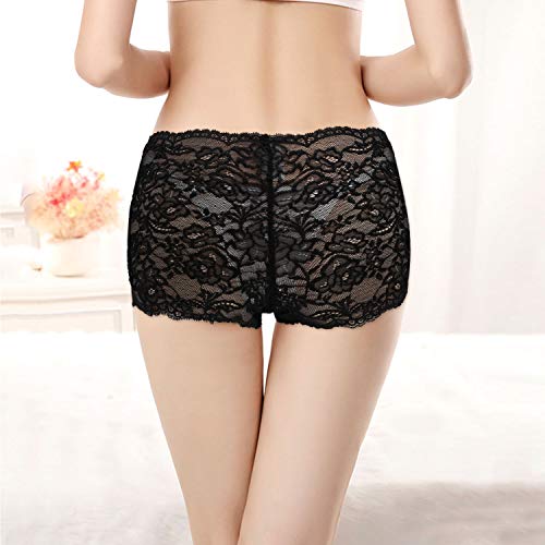 Yinhua 3 Pack Of Women's Regular & Plus Size Lace Boyshort Panties #TOP2
