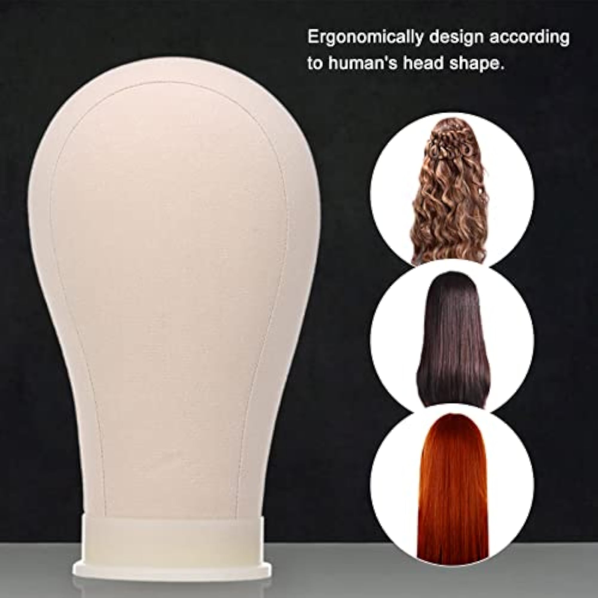 Canvas Block Head Mannequin for Wig Display