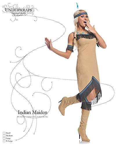 Underwraps Costumes Women's Native Indian Costumes - Maiden, Tan/Brown/Turquoise, Large #TOP3