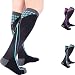 Doc Miller Compression Socks Women & Men 20-30mmHg Graduated Compression Support Flight Travel, Pregnancy, Running, Cycling, Sports, Varicose Veins, Performance (Black/Blue, Large)