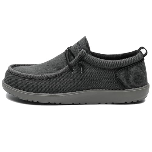 Image of Mens Wide Shoes Casual Slip On Shoes for Men - Men Loafers Wide Comfortable Boat Shoes with Arch Support