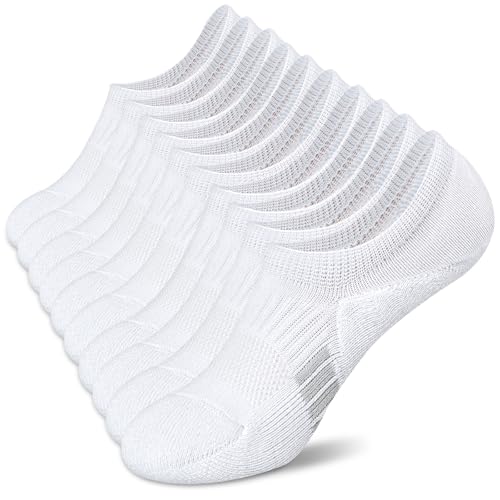 Amutost No Show Socks Womens White Running Thick Low Cut Athletic Ankle Soft 5-6 Pairs