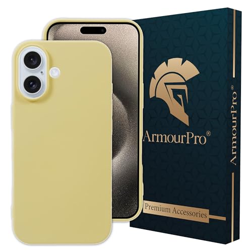 Image of ArmourPro Silicone Back Case for iPhone 16 Soft-Touch Case | Yellow