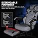 Respawn 110 Pro Ergonomic Gaming Chair with Footrest for Adults - Comfortable Office Gaming Recliner with Lumbar Support and Headrest, Racing Style Video Game Chairs for Computer Gamer - Gray Fabric