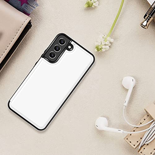 Leto Galaxy S22 Case,Luxury Flip Folio Leather Wallet Case Cover With Card Slots And Kickstand For Girls Women,Protective Phone Case For Samsung Galaxy S22 6.1" White #TOP6