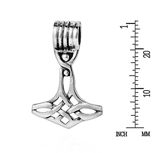 Aeravida Celtic Knot Thor's Norse Hammer Mjolnir .925 Sterling Silver Pendant #TOP3