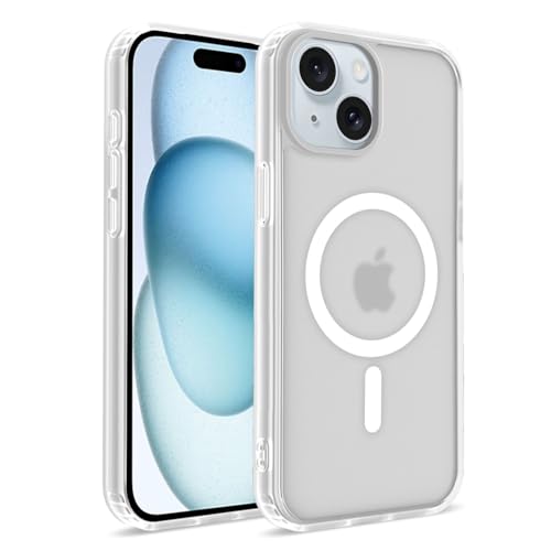 Image of for iPhone 15 Case | Frosted Translucent Hard Back Cover | Slim Translucent Matte Shockproof | Compatible with Mag-Safe (White)