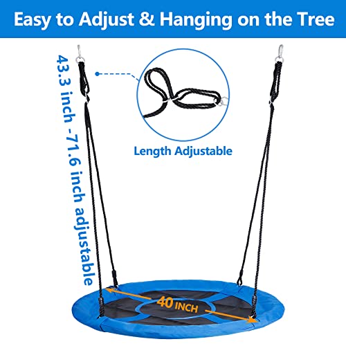 image for SUPER DEAL 40 Inch Tree Swing, Outdoor Kids Flying Saucer Swing, 800lb