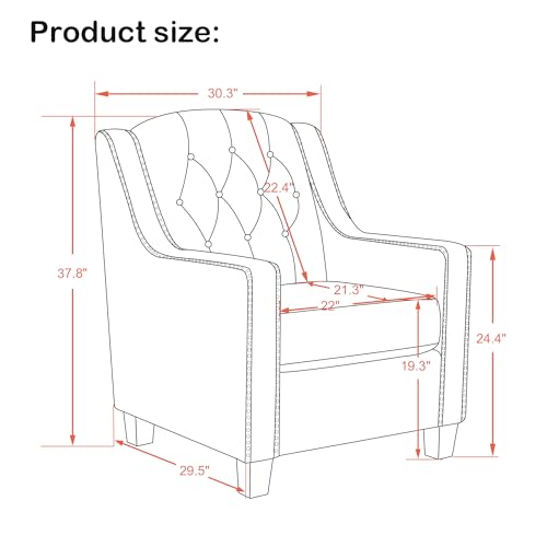 Sillón Moderno Chenille Marrón con Patas Altas miniatura 3