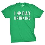 Mens I Clover Day Drinking T Shirt Funny Saint Patricks Day Patty Shamrock Tee Crazy Dog Men's Novelty T-Shirts Perfect for Saing Patrick's Day Perfect for Drinking Soft Comfort Green XL