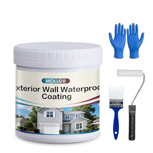 Mollor Waterproof Exterior Paint and Primer In One Outdoor White Paint for Wall Stucco and Brick Paint Exterior Flat 32 Oz