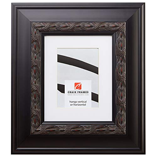 Craig Frames Gotham, 20 x 24 Inch Ornate Black Picture Frame Matted to Display a 16 x 20 Inch Photo