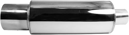 Miniatura 6 de Spec-D Tuning MF-RS310 Silenciador de estilo Hi Flow de acero titanio Universal de 4 pulgadas, punta Jdm N1