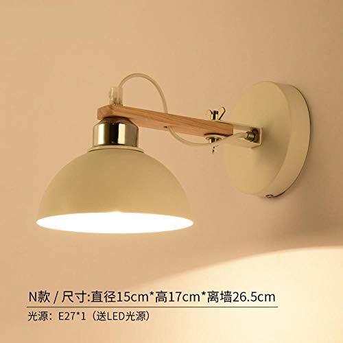 Lámpara De Pared Aplique Troncos Y Linternas Lámpara De Mesita De Noche Creativa Simple Pasillo Lámpara De Pared De Madera Maciza Modelos @ N - Blanco -3W Luz Cálida