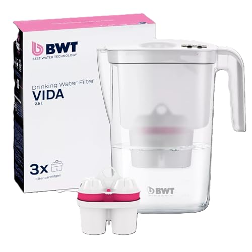 BWT Jarra Filtradora de Agua Vida Blanca 2,6L – Reduce Cal, Cloro e Impurezas – incl. 3 Cartuchos de Filtro Mineralizada con Magnesio