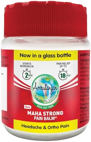Amrutanjan New Maha Strong Pain Balm- 50 ml | Suitable for Strong Headache, Ortho Pain, Joint Pain| 100% Ayurvedic | Starts working within 2 minutes.