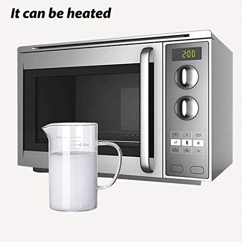 500ml Glass Measuring Cup with Glass Lid Transparent Measuring Jug Heat Resistant Glass Measuring Cup High Borosilicate Glass Cup with Scales for Home Kitchen Baking Coffee Drinks Beverage