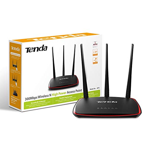Tenda AP5 Access Point Wireless, 300 Mbps, 3 Antenne Esterne da 5 dBi, 2 * 100M Ethernet Porte, Poe, WISP, Supporto da Tavolo/da Parete