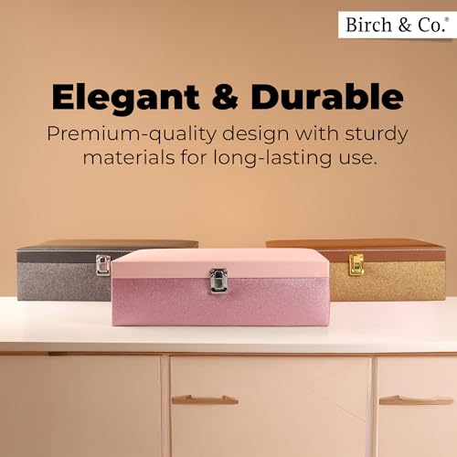 Image of Birch & Co. Bangle Organizer - Bangles Box for Women - Chudi Box for Bridal - Bangle Storage Box for Bride, Durable & Elegant Bangle Holder, Large, Pink,Engineered Wood