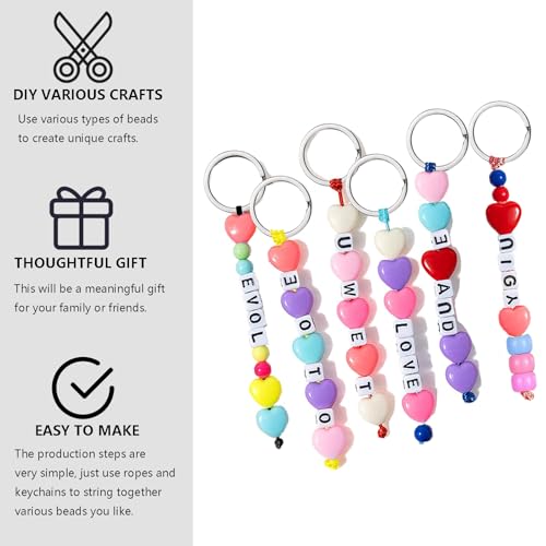 Kit de fabricação de chaveiros, 886 peças, kit de chaveiros com contas, suprimentos de bricolage, po