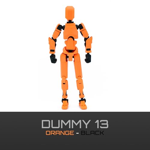 Image of Dummy 13 Action Figure Robot | Fully Articulated 3D Printed Robot Toy | 5.4-inch Collectible Figurine | Matte Finish | Unassembeled | Combo of 2 with Accessories(OrangeBlack+BlueBlack)