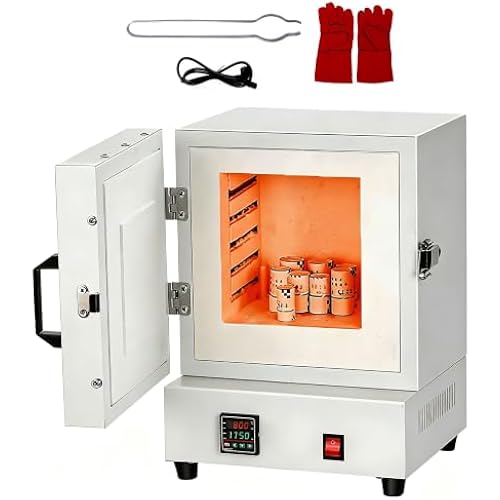 Electric Kiln for Pottery, 1150℃/2102℉ Electric Melting Furnace with Digital Display for Jewelry Making, Metal Casting, Pottery Glazing and DIY Projects