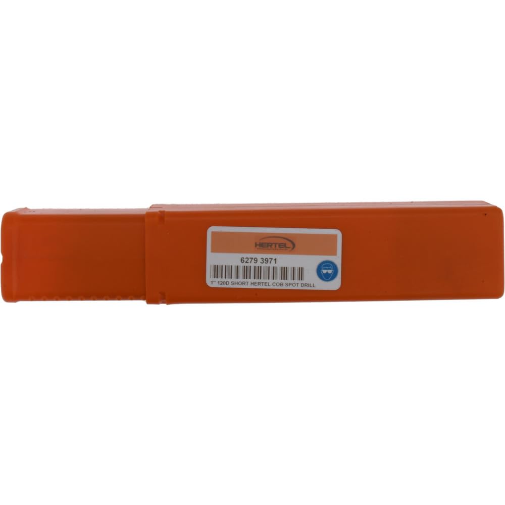 Hertel Spotting Drill, 1" Diameter, Cobalt M-35 HSS-E, 1" Shank Diameter, Bright/Uncoated Finish, 120 Degree, 1-3/4" Flute Length, 5-3/8" OAL, Right Hand Cut