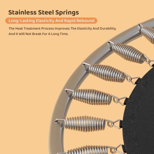 Image of StarAndDaisy 4 in 1 Trampoline with Safety Net, Pull Up Handle, Boxing Bag & Swing for Kids Girl & Boy Indoor & Outdoor Play. (Orange & Yellow)