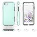TEAM LUXURY Case for iPhone se (2022/2020), iPhone 8, iPhone 7 case - Shockproof Slim Protective Cover Compatible with Wireless Charging - (Mint Green/Gray)