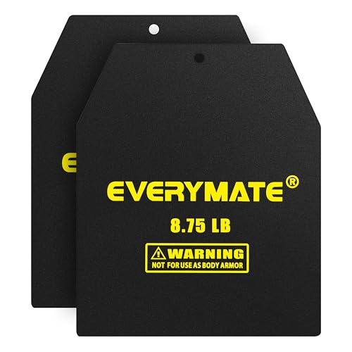 EVERYMATE Tactical Weighted Vest Plates 3.75/5.75/8.75/14.5/19.75LB Pairs Insert Weighted Vest Plates- Contoured Ergonomic Fit WODs Strength Training Running Weight Plates for Vest