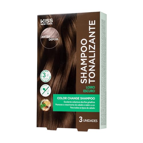 KISS NEW YORK Color Change Shampoo - Shampoo Tonalizante Loiro Escuro
