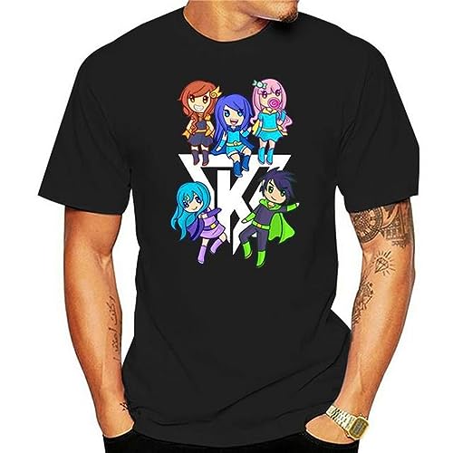 T-shirt Itsfunneh noir en coton pour fan de gaming et Roblox