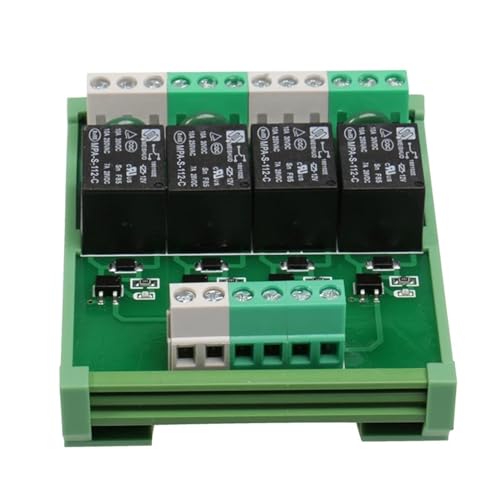 Módulo de relé de 4 canales 1 SPDT 12V 24V CC CA para interfaz de carril DIN 2