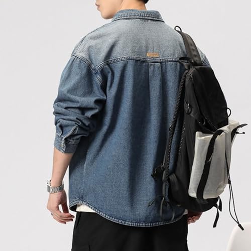 Chaqueta tipo camionero de mezclilla para hombre miniatura 5