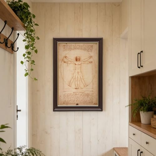 Impression sur toile Homme de Vitruve finition premium avec cadre mural